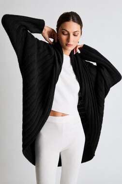 Beryll NWT 100% Cashmere Cocoon Cardigan in Black One Size Oversized